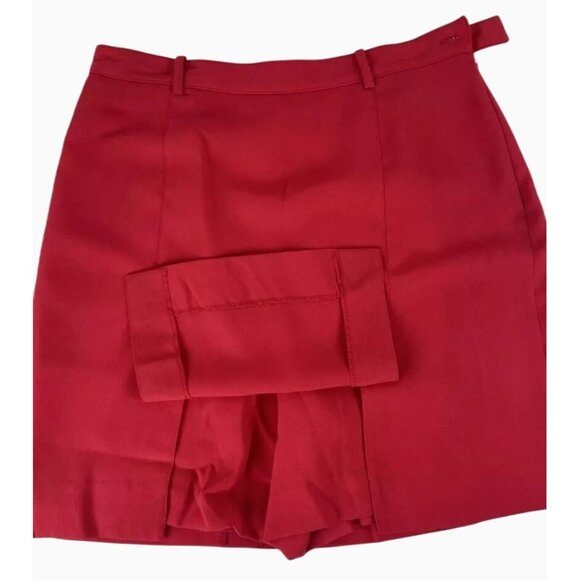VTG Astra Womens 12 Classic Red Microfiber A-Line Flap Front Side Zip Skort - Picture 11 of 13